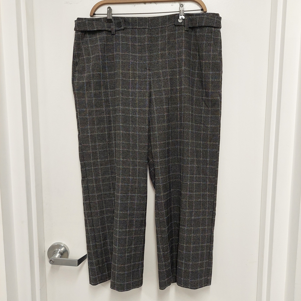 Reitmans Charcoal Plaid Petite Wide-Leg Pants Petite Size 20